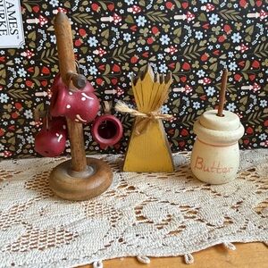 Wooden miniature trio